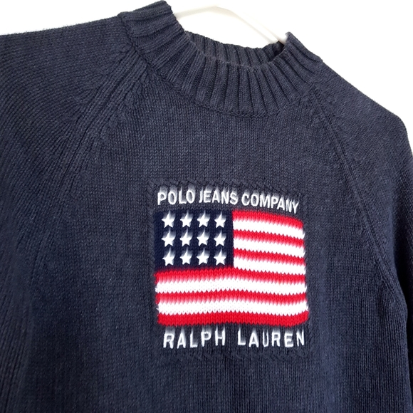 SOLD - Ralph Lauren Polo American Flag Sweater - Picture 5 of 9